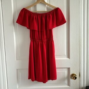 WILFRED | off the shoulder red dress